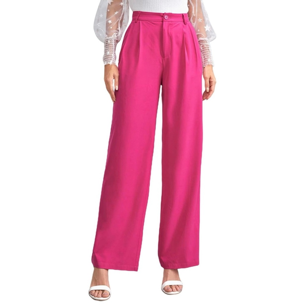 Elegant Pink Women's Wide-Leg Pants